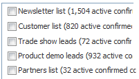 Create Email Multiple Contact Lists